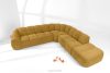 FLAVA Großes gestepptes modulares Ecksofa im Retro-Modern-Stil rechts honigfarben Honigfarben - Foto 2
