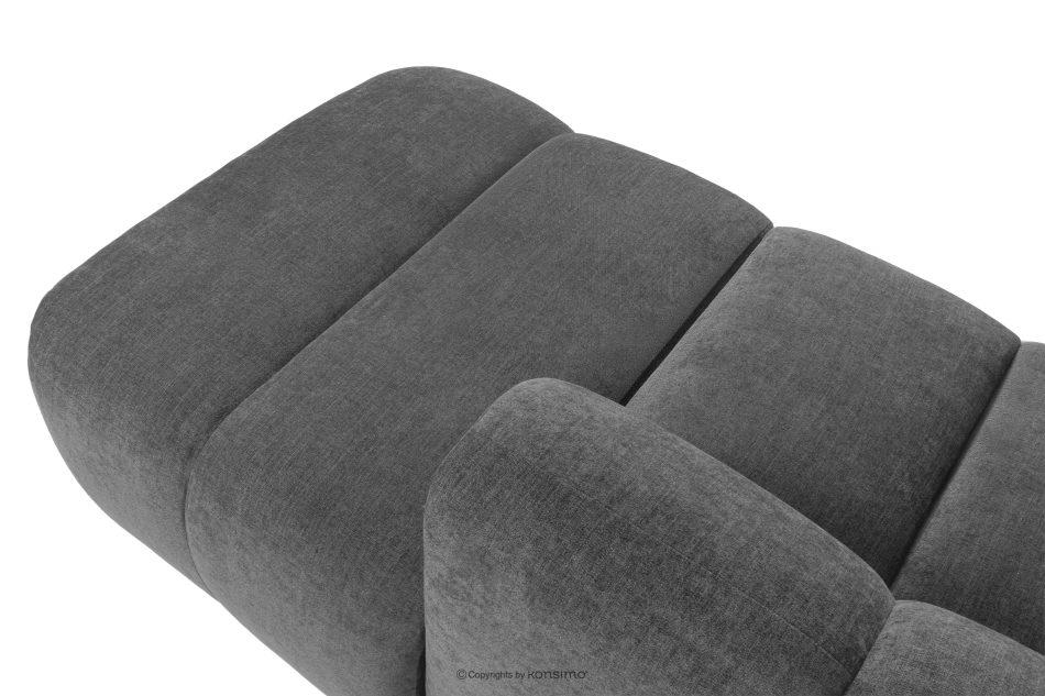 FLAVA Großes gestepptes modulares Ecksofa im Retro-Modern-Stil rechts grau Grau - Foto 9