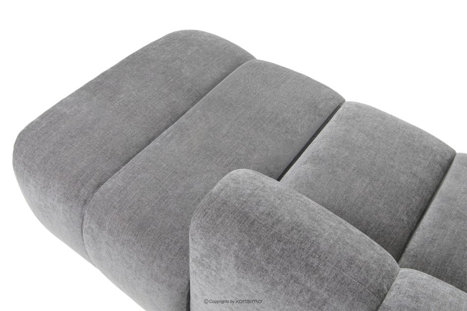 FLAVA Großes gestepptes modulares Ecksofa im Retro-Modern-Stil rechts hellgrau Hellgrau - Foto 9