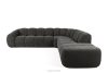 FLAVA Großes gestepptes modulares Ecksofa im Retro-Modern-Stil rechts graphit Graphit - Foto 1