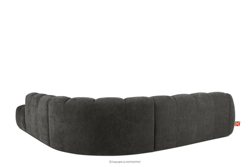 FLAVA Großes gestepptes modulares Ecksofa im Retro-Modern-Stil rechts graphit Graphit - Foto 3