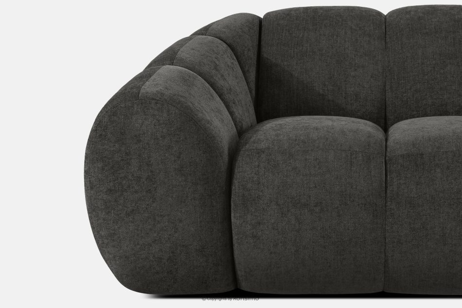 FLAVA Großes gestepptes modulares Ecksofa im Retro-Modern-Stil rechts graphit Graphit - Foto 5