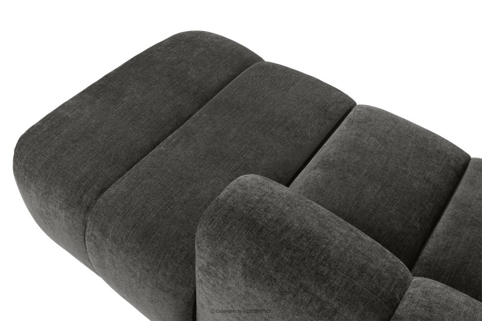 FLAVA Großes gestepptes modulares Ecksofa im Retro-Modern-Stil rechts graphit Graphit - Foto 9