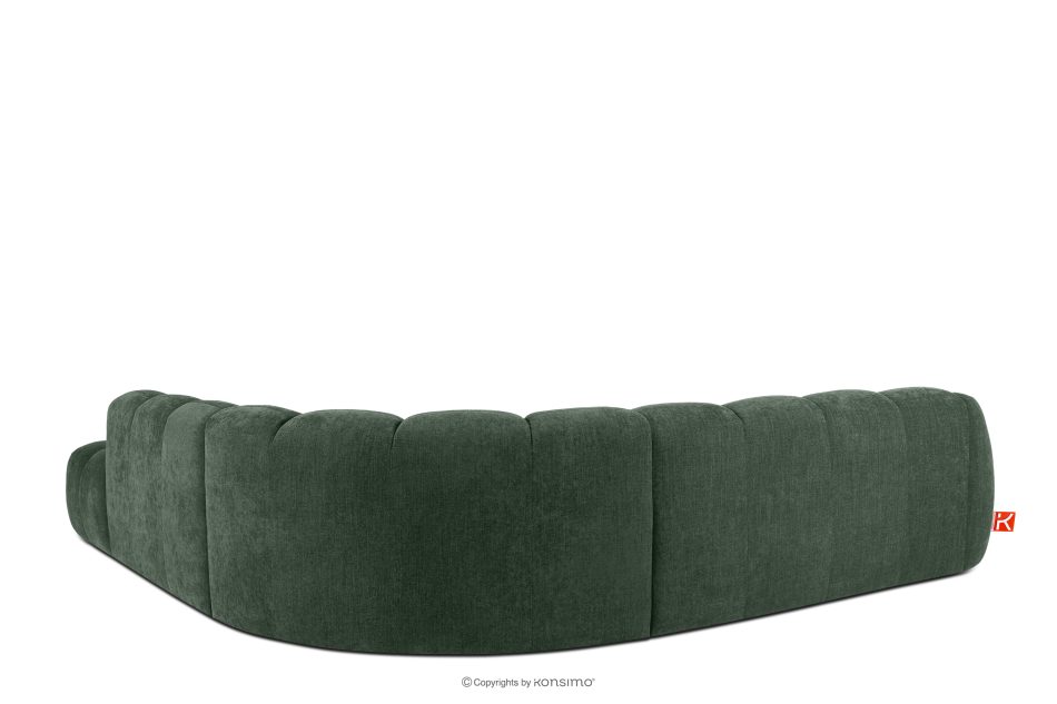 FLAVA Großes gestepptes modulares Ecksofa im Retro-Modern-Stil rechts dunkelgrün Dunkelgrün - Foto 3