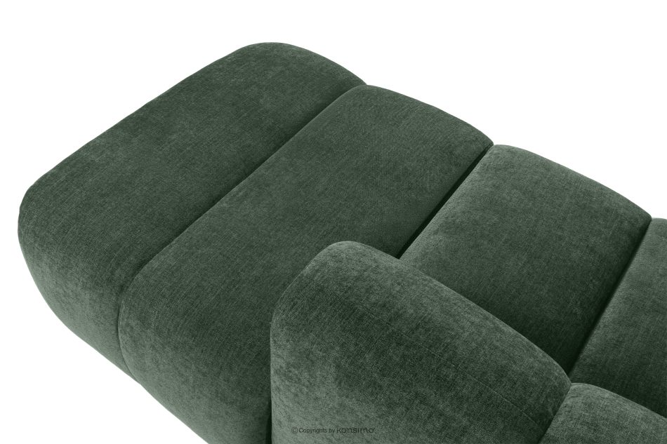 FLAVA Großes gestepptes modulares Ecksofa im Retro-Modern-Stil rechts dunkelgrün Dunkelgrün - Foto 9