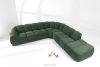 FLAVA Großes gestepptes modulares Ecksofa im Retro-Modern-Stil rechts dunkelgrün Dunkelgrün - Foto 2