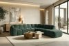 FLAVA Großes gestepptes modulares Ecksofa im Retro-Modern-Stil rechts dunkelgrün Dunkelgrün - Foto 11
