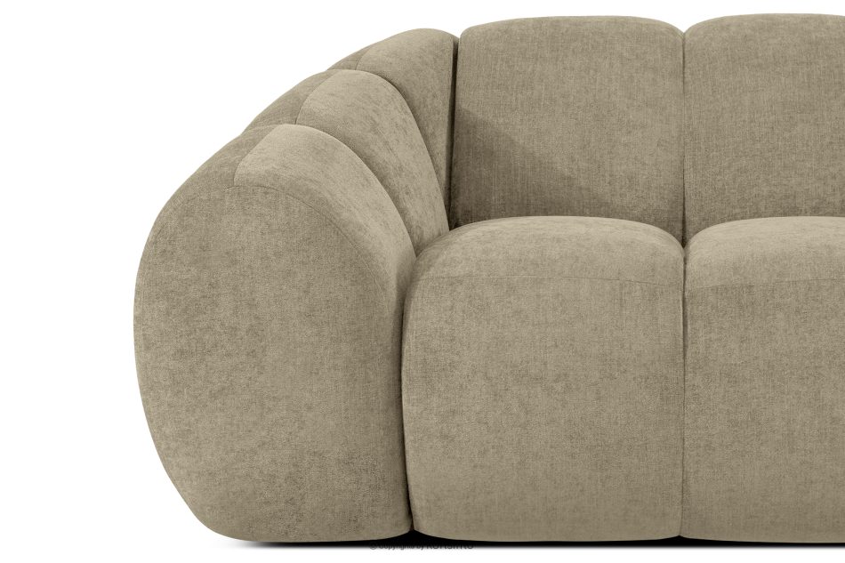 FLAVA Großes gestepptes Ecksofa im Retro-Modern-Stil rechts sandfarben Sandfarben - Foto 5