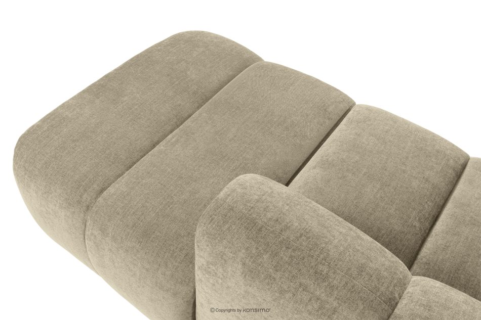 FLAVA Großes gestepptes Ecksofa im Retro-Modern-Stil rechts sandfarben Sandfarben - Foto 9