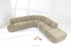 FLAVA Großes gestepptes Ecksofa im Retro-Modern-Stil rechts sandfarben Sandfarben - Foto 2