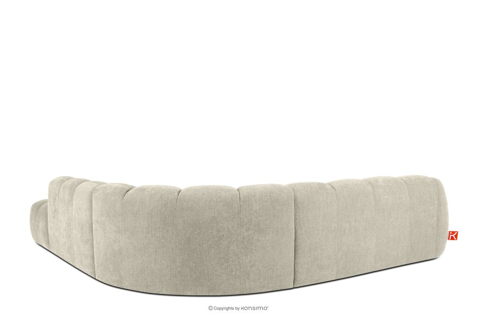 FLAVA Großes gestepptes Ecksofa im Retro-Modern-Stil rechts ecru Ecru - Foto 3