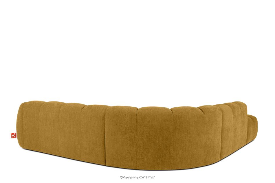 FLAVA Großes gestepptes modulares Ecksofa im Retro-Modern-Stil links honigfarben Honigfarben - Foto 3