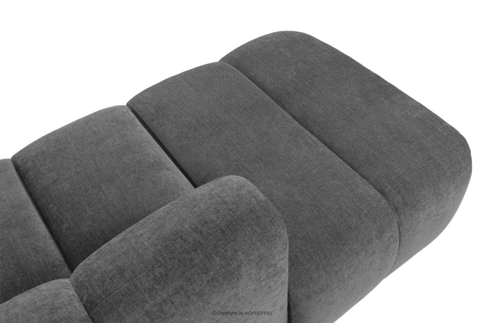 FLAVA Großes gestepptes Ecksofa im Retro-Modern-Stil links grau Grau - Foto 9