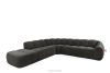 FLAVA Großes gestepptes Ecksofa im Retro-Modern-Stil links graphit Graphit - Foto 3
