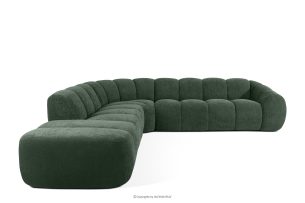 FLAVA, https://konsimo.de/kollektion/flava/ Großes gestepptes Ecksofa im Retro-Modern-Stil links dunkelgrün Dunkelgrün - Foto