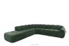 FLAVA Großes gestepptes Ecksofa im Retro-Modern-Stil links dunkelgrün Dunkelgrün - Foto 3