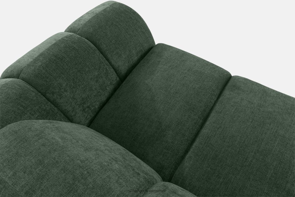 FLAVA Großes gestepptes Ecksofa im Retro-Modern-Stil links dunkelgrün Dunkelgrün - Foto 4