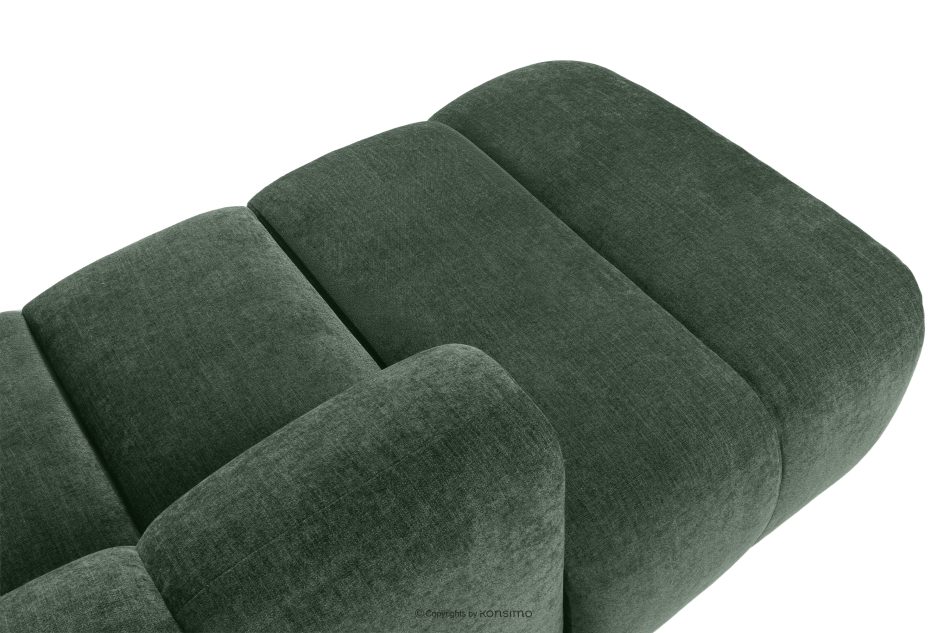 FLAVA Großes gestepptes Ecksofa im Retro-Modern-Stil links dunkelgrün Dunkelgrün - Foto 9