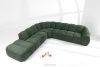 FLAVA Großes gestepptes Ecksofa im Retro-Modern-Stil links dunkelgrün Dunkelgrün - Foto 2