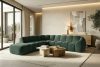 FLAVA Großes gestepptes Ecksofa im Retro-Modern-Stil links dunkelgrün Dunkelgrün - Foto 11