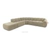 FLAVA Großes gestepptes modulares Ecksofa im Retro-Modern-Stil links sandfarben Sandfarben - Foto 3