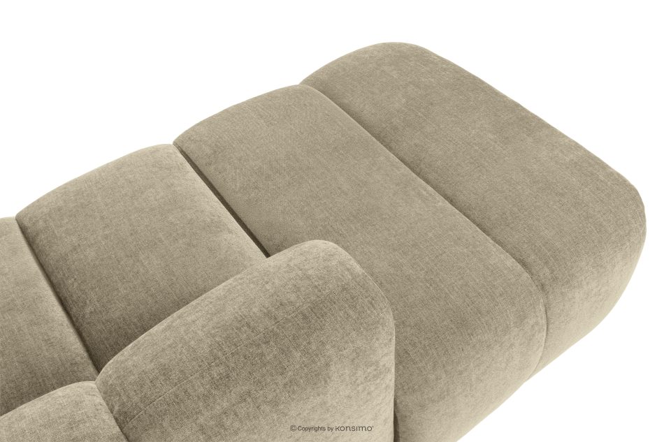 FLAVA Großes gestepptes modulares Ecksofa im Retro-Modern-Stil links sandfarben Sandfarben - Foto 9