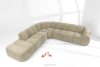 FLAVA Großes gestepptes modulares Ecksofa im Retro-Modern-Stil links sandfarben Sandfarben - Foto 2