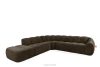 FLAVA Großes gestepptes modulares Ecksofa im Retro-Modern-Stil links braun Braun - Foto 3