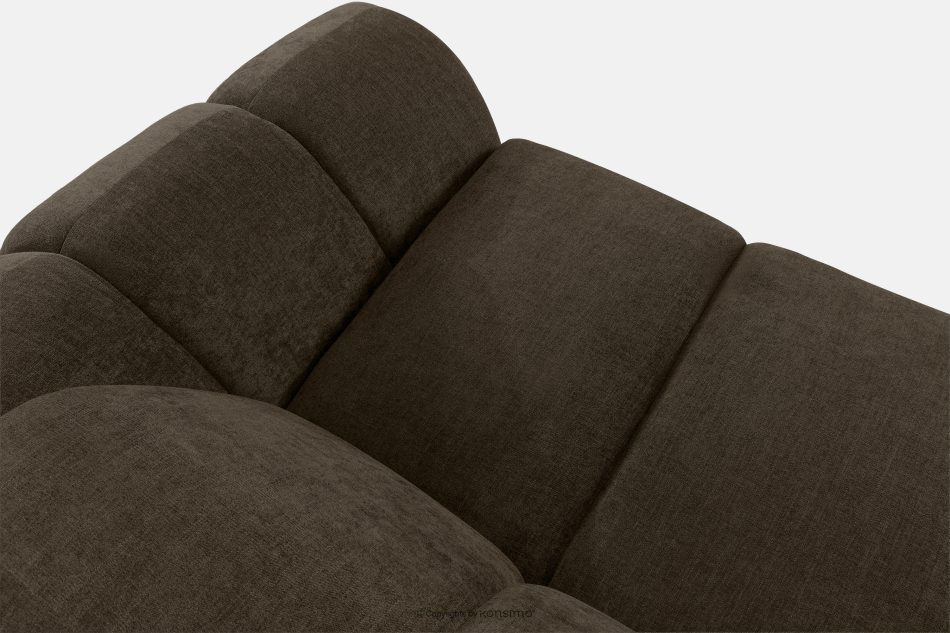FLAVA Großes gestepptes modulares Ecksofa im Retro-Modern-Stil links braun Braun - Foto 4