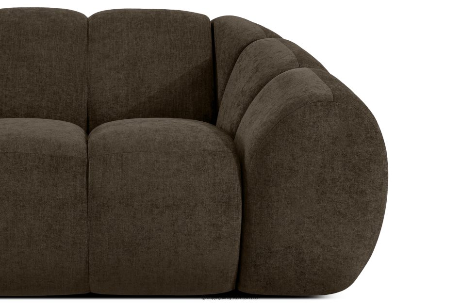 FLAVA Großes gestepptes modulares Ecksofa im Retro-Modern-Stil links braun Braun - Foto 5