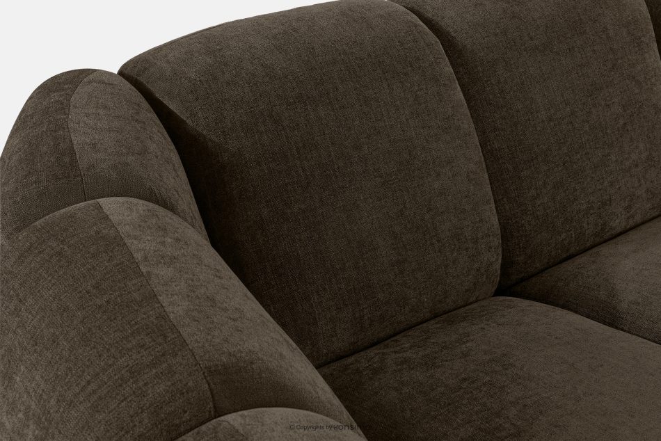 FLAVA Großes gestepptes modulares Ecksofa im Retro-Modern-Stil links braun Braun - Foto 7