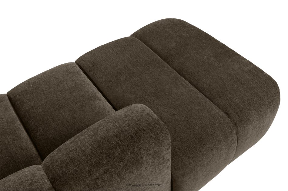 FLAVA Großes gestepptes modulares Ecksofa im Retro-Modern-Stil links braun Braun - Foto 9