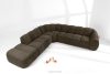 FLAVA Großes gestepptes modulares Ecksofa im Retro-Modern-Stil links braun Braun - Foto 2