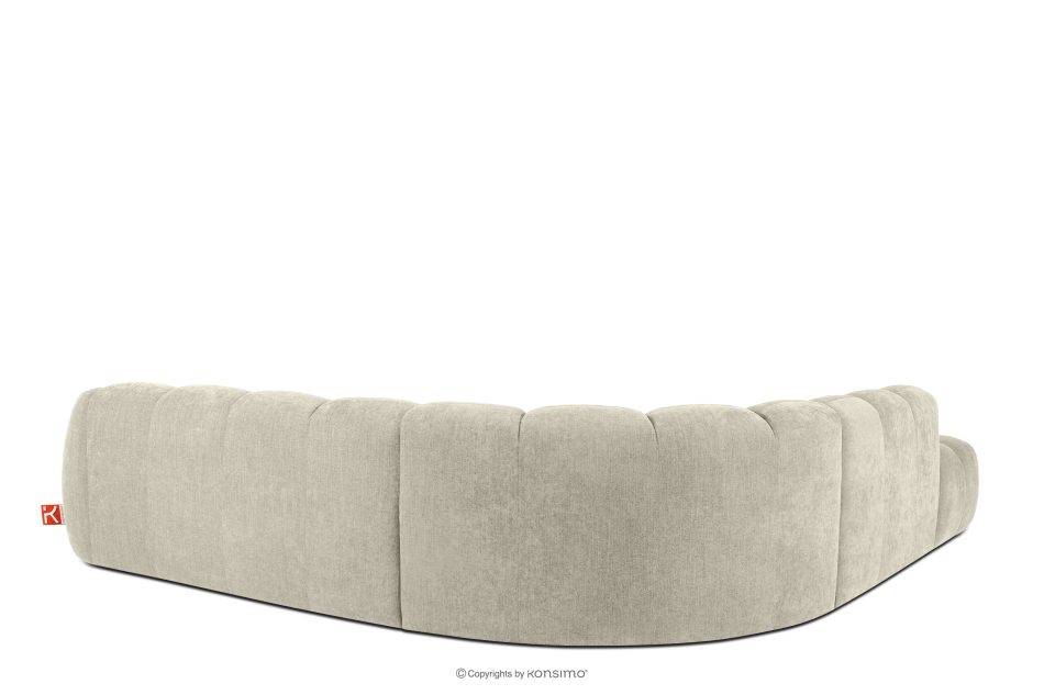 FLAVA Großes gestepptes modulares Ecksofa im Retro-Modern-Stil links ecru Ecru - Foto 3