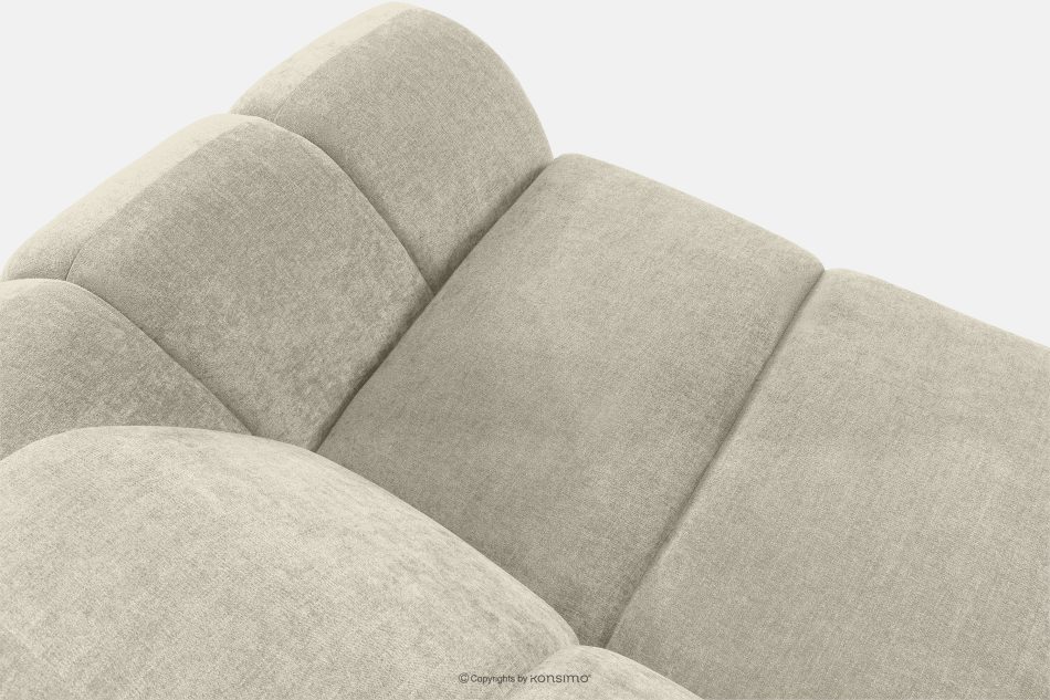 FLAVA Großes gestepptes modulares Ecksofa im Retro-Modern-Stil links ecru Ecru - Foto 4