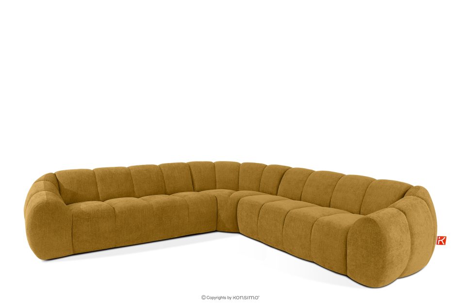 FLAVA Modulares Ecksofa im Modern-Retro-Stil rechts/links Honigfarben Honigfarben - Foto 2