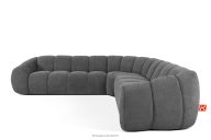 Modulares Ecksofa im Modern-Retro-Stil rechts/links aschgrau