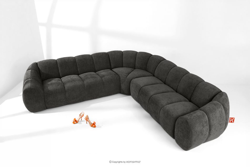 FLAVA Modulares Ecksofa im Modern-Retro-Stil rechts/links graphit Graphit - Foto 1