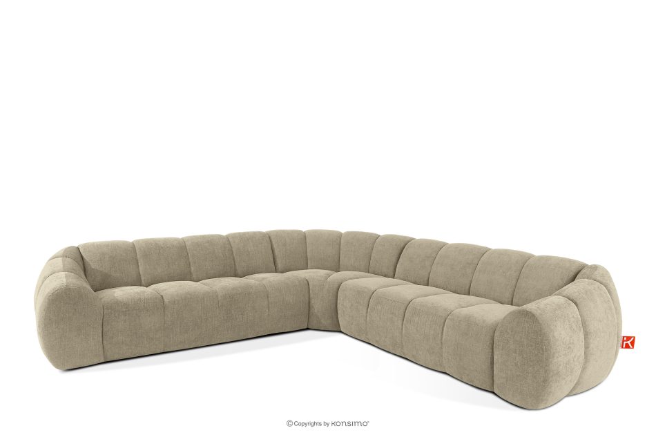FLAVA Modulares Ecksofa im Modern-Retro-Stil rechts/links Sandfarben Sandfarben - Foto 2