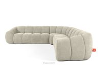 Modulares Ecksofa im Modern-Retro-Stil rechts/links Ecru