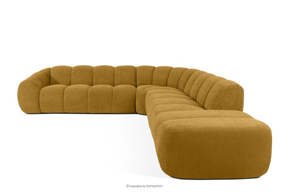 FLAVA Modulares Curve-Ecksofa im Retro-Modern-Stil rechts honigfarben Honigfarben - Foto 0