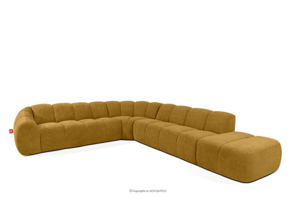 FLAVA Modulares Curve-Ecksofa im Retro-Modern-Stil rechts honigfarben Honigfarben - Foto 2