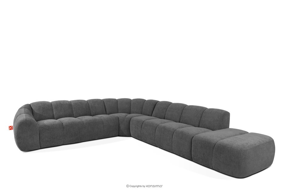 FLAVA Modulares Ecksofa Curve im Retro-Modern-Stil rechts aschgrau Grau - Foto 2