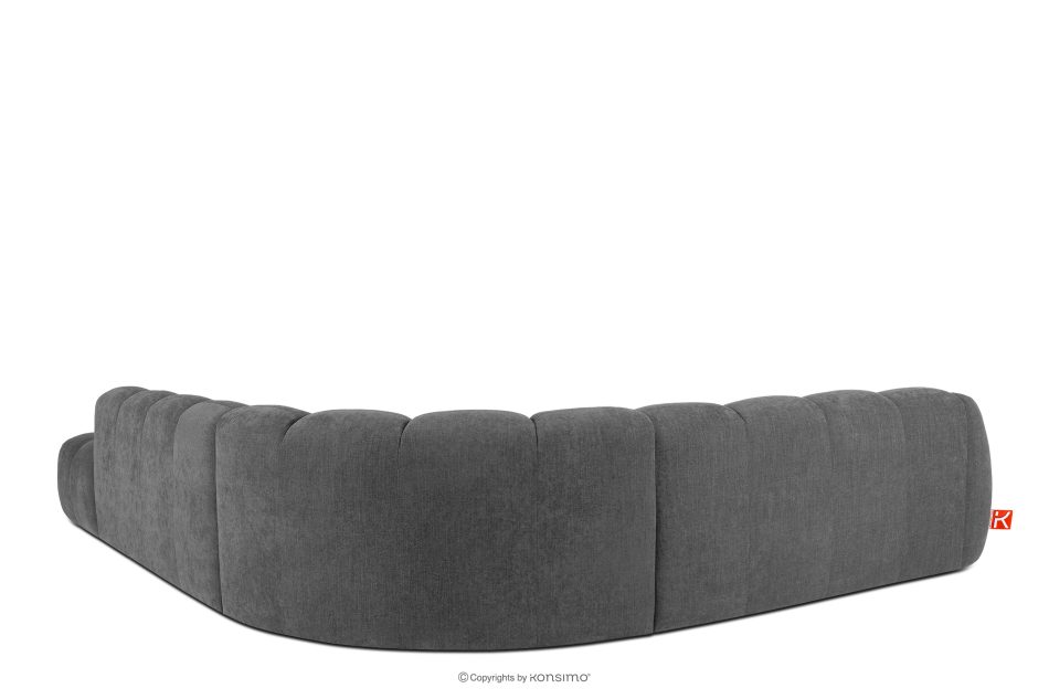 FLAVA Modulares Ecksofa Curve im Retro-Modern-Stil rechts aschgrau Grau - Foto 3