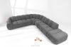 FLAVA Modulares Ecksofa Curve im Retro-Modern-Stil rechts aschgrau Grau - Foto 2