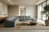 FLAVA Modulares Ecksofa Curve im Retro-Modern-Stil rechts aschgrau Grau - Foto 11