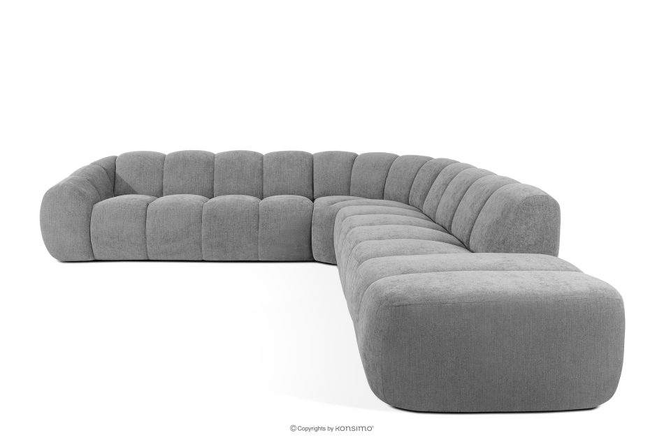 FLAVA Modulares Curve-Ecksofa im Retro-Modern-Stil rechts hellgrau Hellgrau - Foto 0
