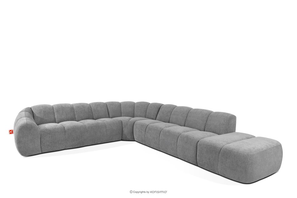 FLAVA Modulares Curve-Ecksofa im Retro-Modern-Stil rechts hellgrau Hellgrau - Foto 2
