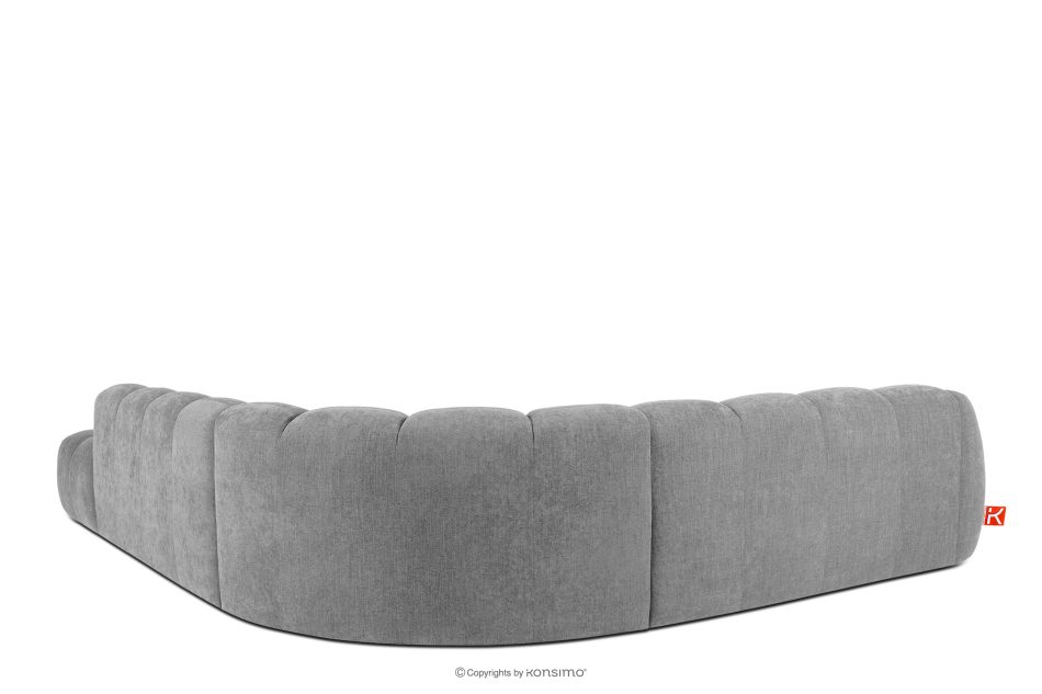 FLAVA Modulares Curve-Ecksofa im Retro-Modern-Stil rechts hellgrau Hellgrau - Foto 3