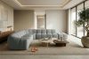 FLAVA Modulares Curve-Ecksofa im Retro-Modern-Stil rechts hellgrau Hellgrau - Foto 11